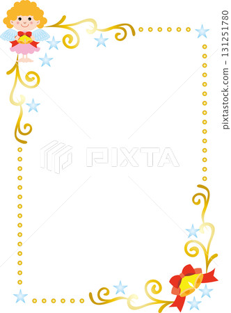 Christmas Frame Vertical Position <Snow, Angel (Christmas), Star, Bell, Vertical Position> 131251780