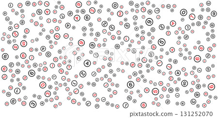 Abstract Seamless Pattern of Number Zero to Nine with Circles on Background. Abstract Seamless Pattern of Number Zero to Nine with Circles on Background. 131252070