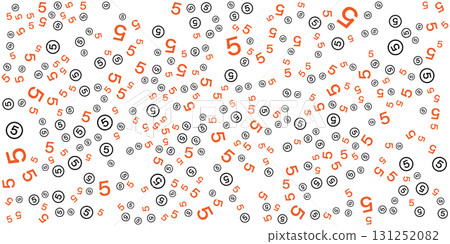 Abstract Seamless Pattern of Number Five with Circles on Background. 131252082