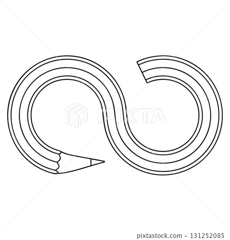 Outline for Coloring of Pencil School, Office and Art Supplies. Vector Illustration. 131252085