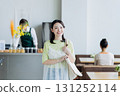 A young woman visiting a cafe 131252114