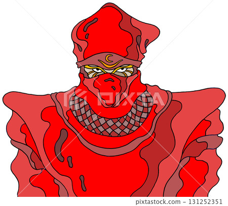 忍者角色——忍者、間諜、紅色服裝、時代劇 忍者角色——忍者、間諜、紅色服裝、時代劇 131252351