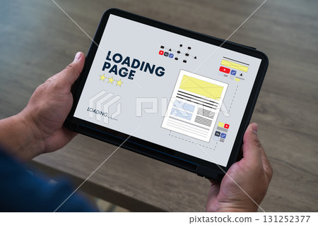 , wireframe modules, responsive layout; ideal mockup for marketing teams, agencies, SaaS 131252377