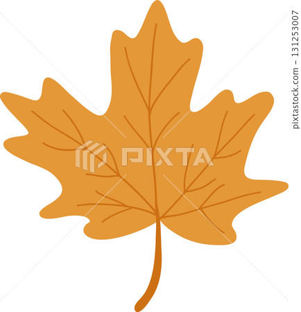 Maple leaf autumn harvest flat design illustration of seasonal thanksgiving for holiday celebration 131253007