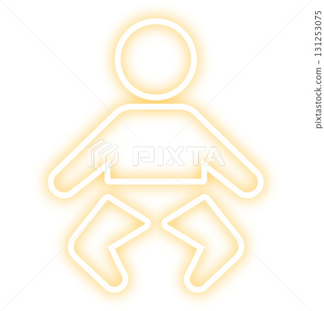 Yellow neon baby symbol illustration material Yellow neon baby symbol illustration material 131253075