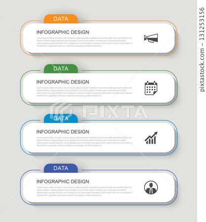 Modern business 4 infographic data design template layout. Modern business 4 infographic data design template layout. 131253156