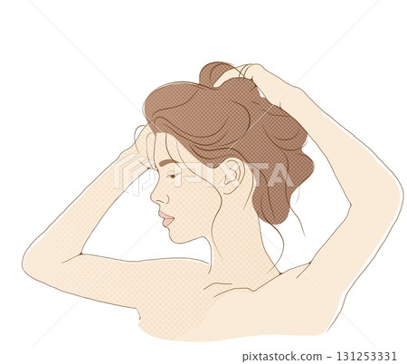 頭髮輕輕紮起的女人 頭髮輕輕紮起的女人 131253331