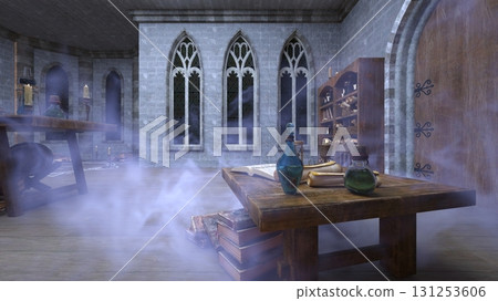 Ruins with a magic circle 131253606