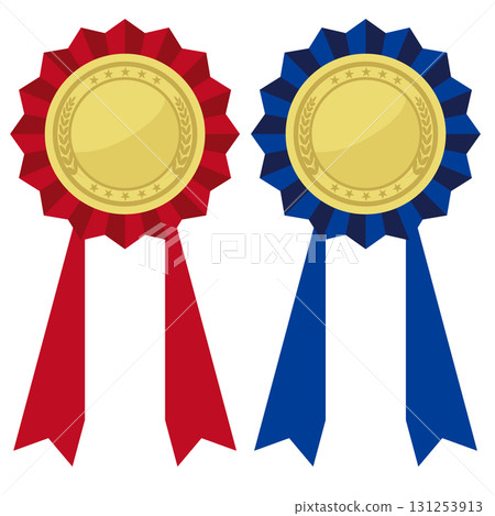 Simple illustration set of medals. Vector illustration on white background. Simple illustration set of medals. Vector illustration on white background. 131253913