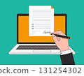 Vector illustration representing electronic signature and e-commerce 131254302
