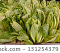 Fresh and Crisp Romaine Lettuce Displayed in a Market Environment 131254379