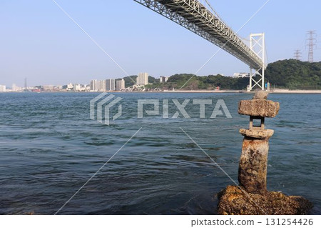 Mekari Shrine Kanmon Bridge and Sea Stone Lantern 131254426