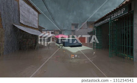 A submerged house 131254541