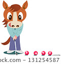2026 Year of the Horse New Year's Card Illustration Golf 131254587