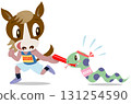 2026 Year of the Horse New Year's Card Material Illustration Baton Pass 131254590