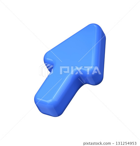 Blue 3D Directional Arrow Right Up Blue 3D Directional Arrow Right Up 131254953
