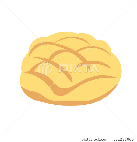 簡單的甜瓜麵包向量插圖 簡單的甜瓜麵包向量插圖 131255006