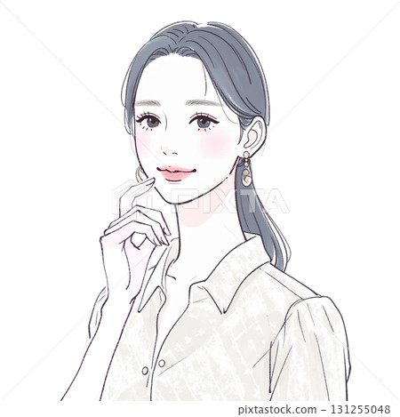 Watercolor and hand-drawn illustration material of women and girls Watercolor and hand-drawn illustration material of women and girls 131255048