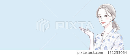 Watercolor and hand-drawn illustration material of women and girls 131255064