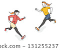 Smiling women running set 131255237