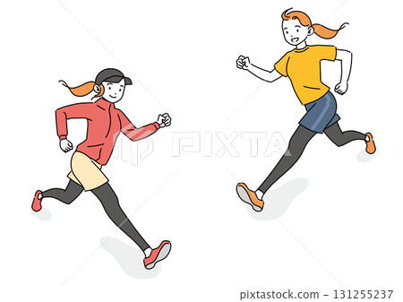 微笑的女人跑步套裝 131255237