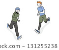 Smiling men running set 131255238
