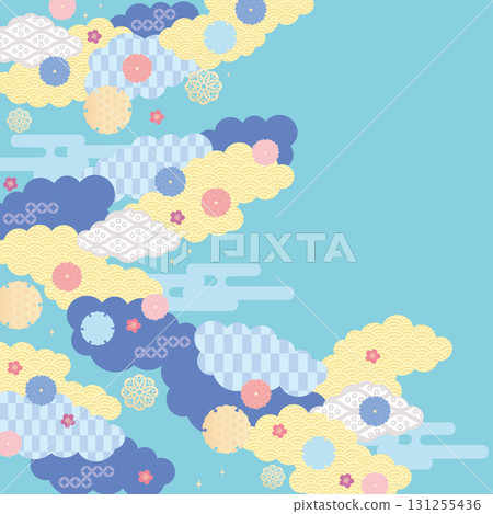 Background material - Japanese cloud pattern (fantasy) 2025-5 Vector Background material - Japanese cloud pattern (fantasy) 2025-5 Vector 131255436