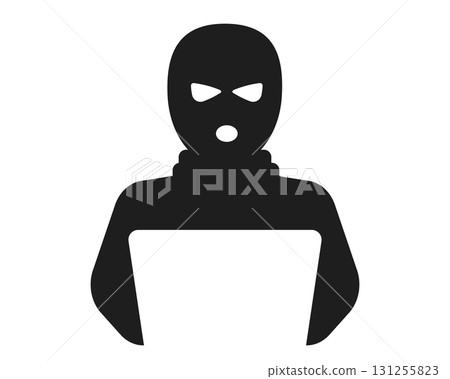 Anonymous Incognito character silhouette icon, hacker or scammer with hidden face, villain. Thief, criminal, robber simple sign. Anonymous Incognito character silhouette icon, hacker or scammer with hidden face, villain. Thief, criminal, robber simple sign. 131255823