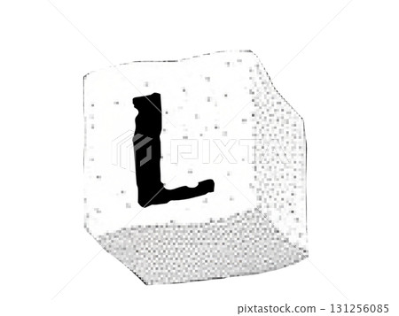 寫在三維方糖圖案上的字母 131256085