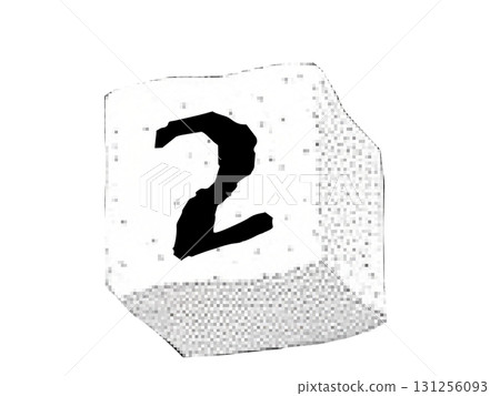 Letters written on a three-dimensional sugar cube motif 131256093