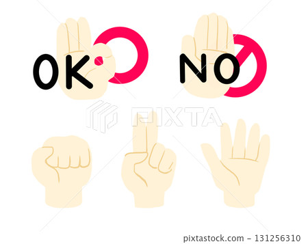 Hand sign illustration material Hand sign illustration material 131256310