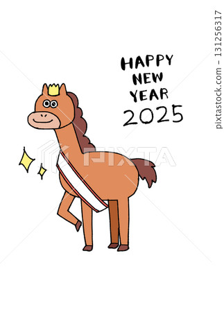 插圖中有一匹馬和 2026 標誌，沒有腰帶。 131256317