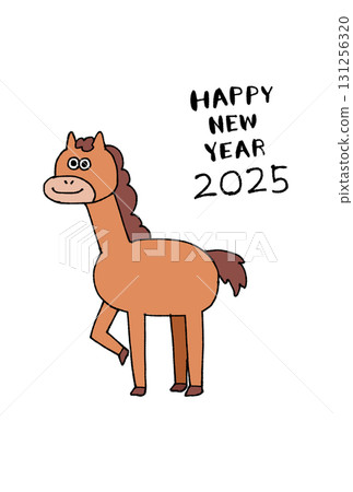 馬的插圖和 2026 標誌 131256320