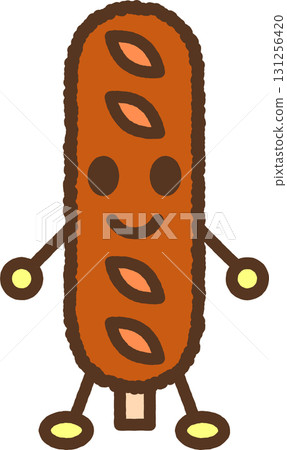 人物風格的食物圖示：法蘭克福香腸 131256420