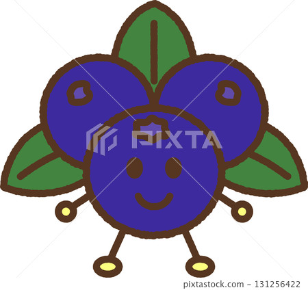 人物風格的食物圖示：藍莓 131256422