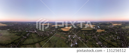 Aerial Rural Villages and Farmlands Panorama Aerial Rural Villages and Farmlands Panorama 131256512
