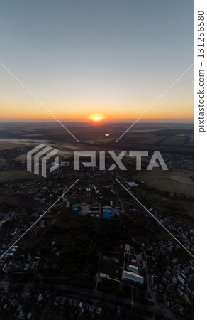 Sunrise Landscape Aerial in Countryside Sunrise Landscape Aerial in Countryside 131256580
