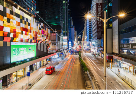 Nathan Road, Hong Kong's main street, at night 131256737