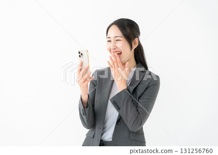 女商人西裝智能手機 131256760