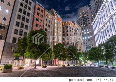 <Tokyo> Shiodome, night view of the Italian street 131256935