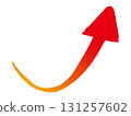 Rising red handwritten arrow (vector) 131257602