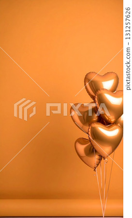 垂直尺寸心型氣球背景AI生成 垂直尺寸心型氣球背景AI生成 131257626
