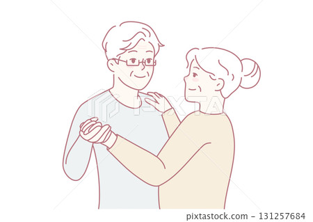Elderly couple dancing together Elderly couple dancing together 131257684