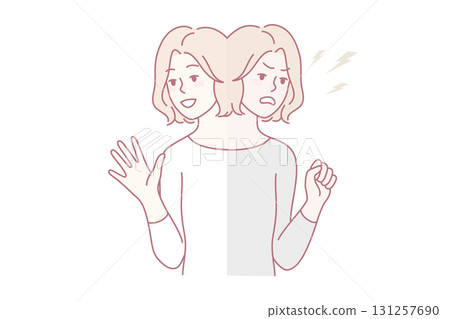 Emotional woman suffer from bipolar disorder Emotional woman suffer from bipolar disorder 131257690
