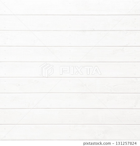 Square background image of pale white boards with grain and knots planked with round-head brass nails 131257824