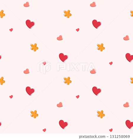 romantic pattern with hearts romantic pattern with hearts 131258069