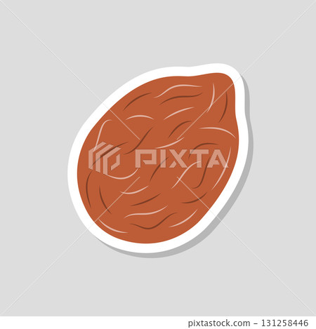 Coconut sticker icon in flat style. Healthy food vector illustration on isolated background. Coco plant sign business concept. 131258446