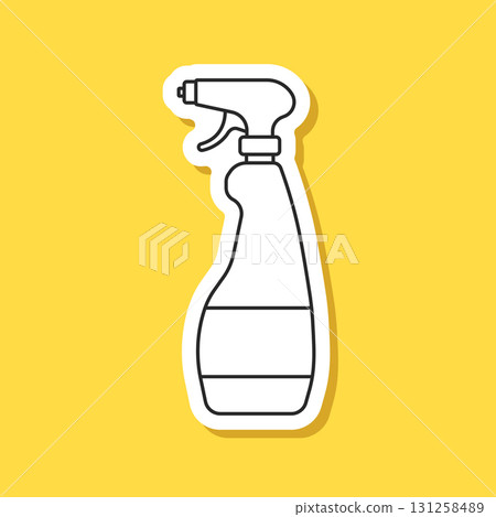 Spray can sticker icon in flat style. Aerosol bottle vector illustration on isolated background. Gas container sign business concept. 131258489