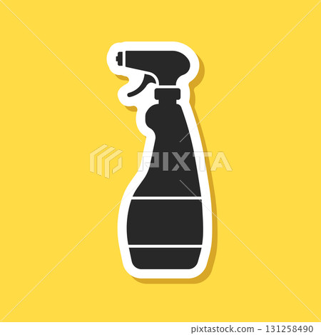 Spray can sticker icon in flat style. Aerosol bottle vector illustration on isolated background. Gas container sign business concept. Spray can sticker icon in flat style. Aerosol bottle vector illustration on isolated background. Gas container sign business concept. 131258490