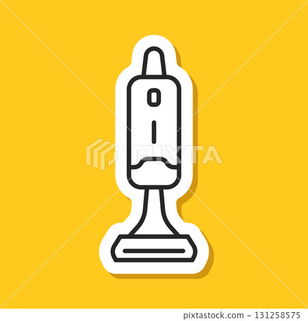 Vacuum cleaner sticker icon in flat style. Equipment for house cleaning vector illustration on isolated background. Clean machine sign business concept. Vacuum cleaner sticker icon in flat style. Equipment for house cleaning vector illustration on isolated background. Clean machine sign business concept. 131258575